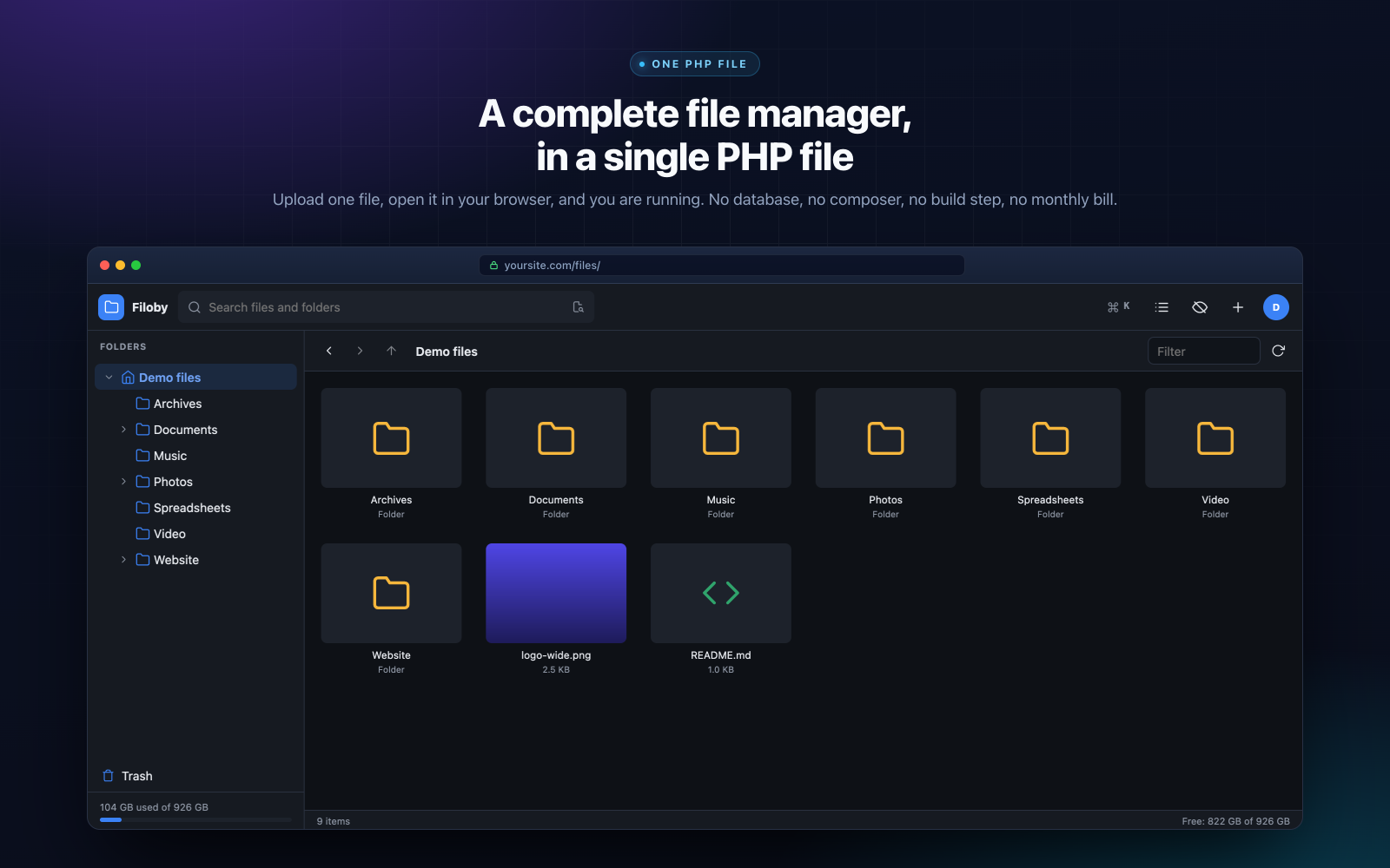 Filoby - One file