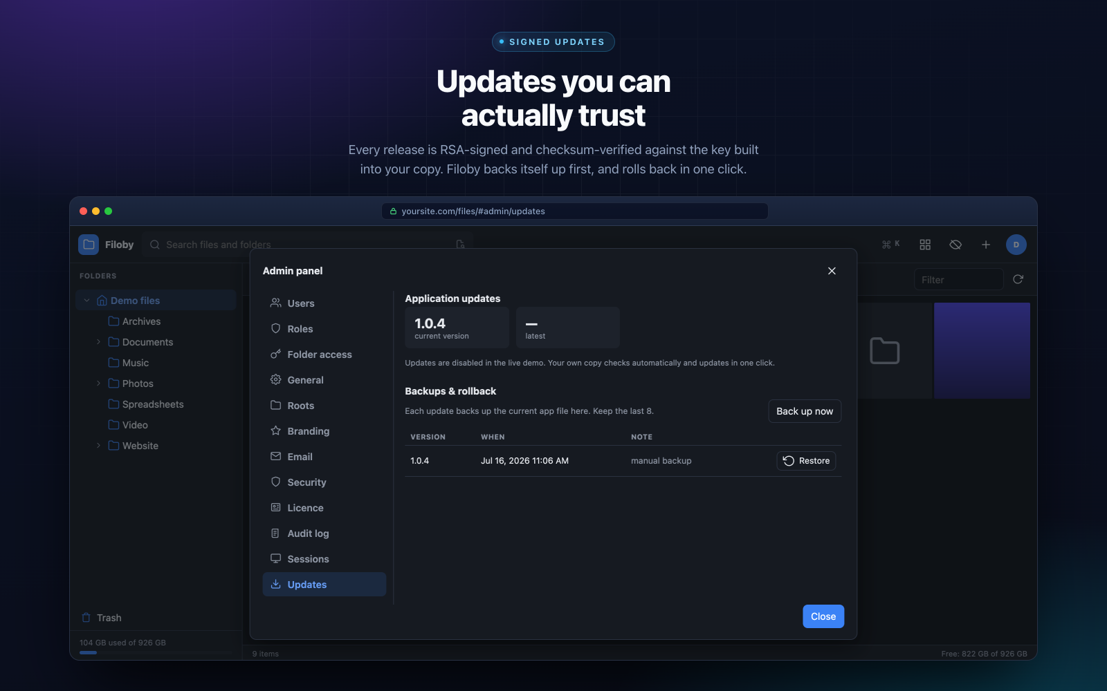 Filoby - Updates