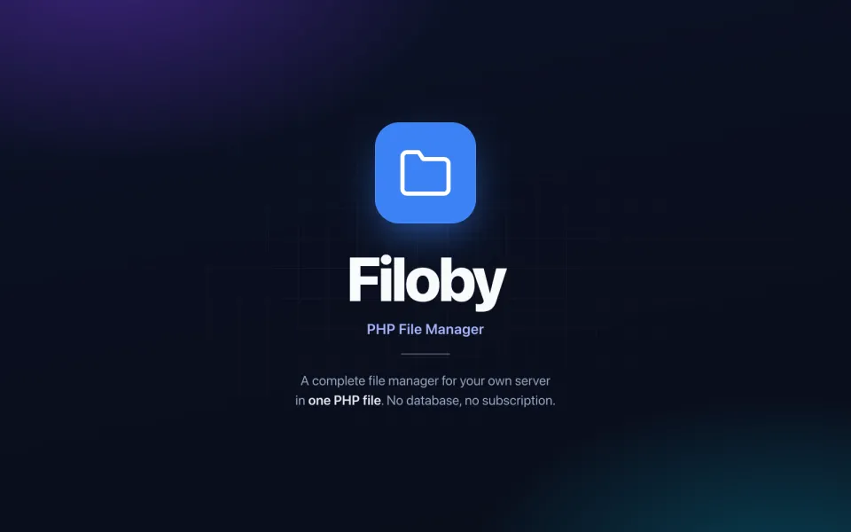Filoby - a complete file manager for your own server in one PHP file
